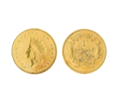 1854 $1.00 U.S. Indian Head Gold Coin