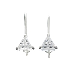 Designer Sebastian, French Cubic Zironia And Sterling Silver Earrings
