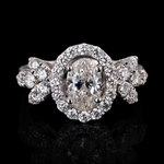 App: $11,000 1.05ct CENTER Diamond 18K White Gold Ring (2.03ctw Diamonds) (Vault_R41) 